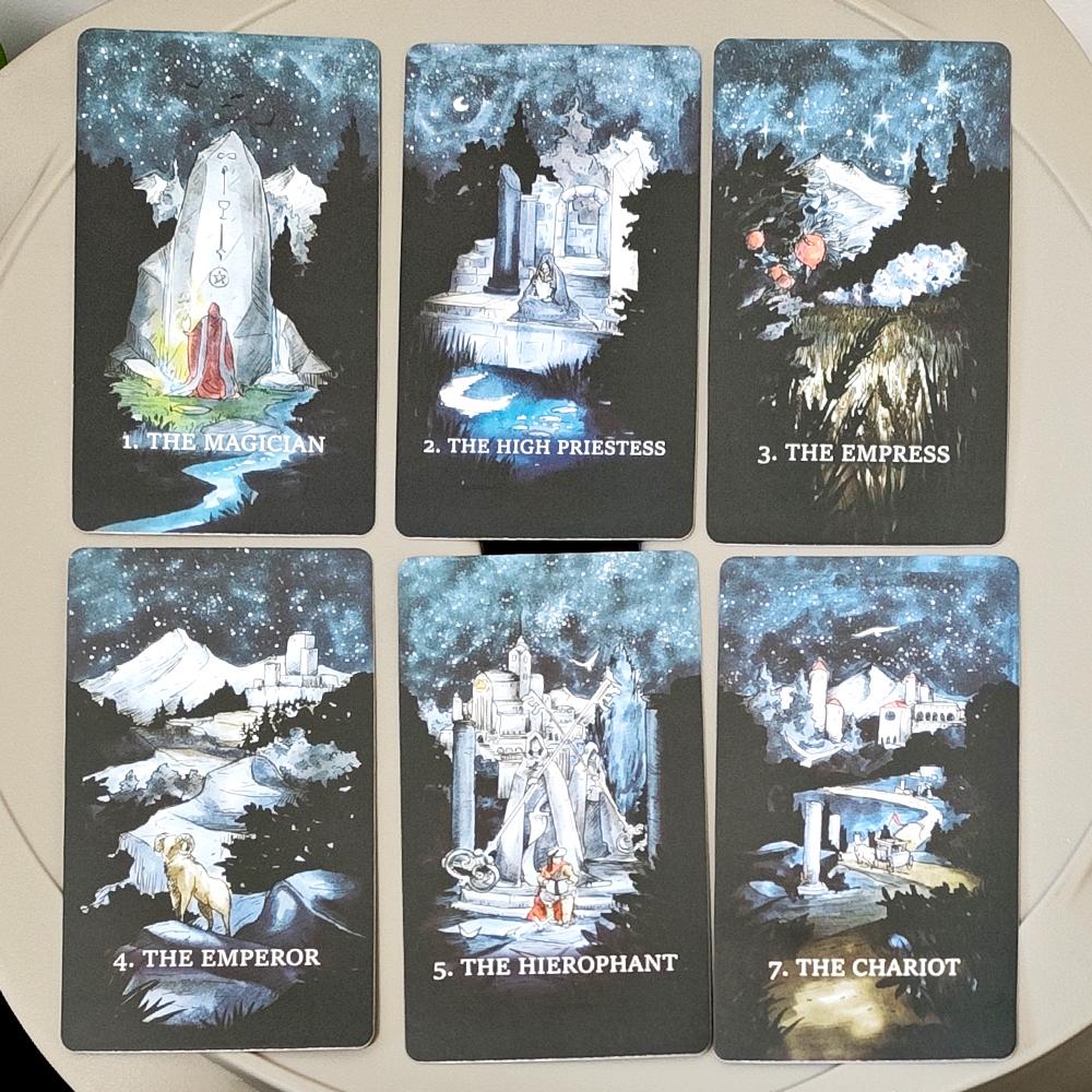 The Endless Tarot Deck 80 Hand-Drawn Panoramic Cards 10.3 X 6 Cm Seamless Landscape Fantasy Tarot