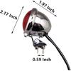 1PC Vintage Universal Chrome Motorcycle Rear Light LED Lamp Steel Red Lens Round Motorbike ATV Tail Brake Indicator