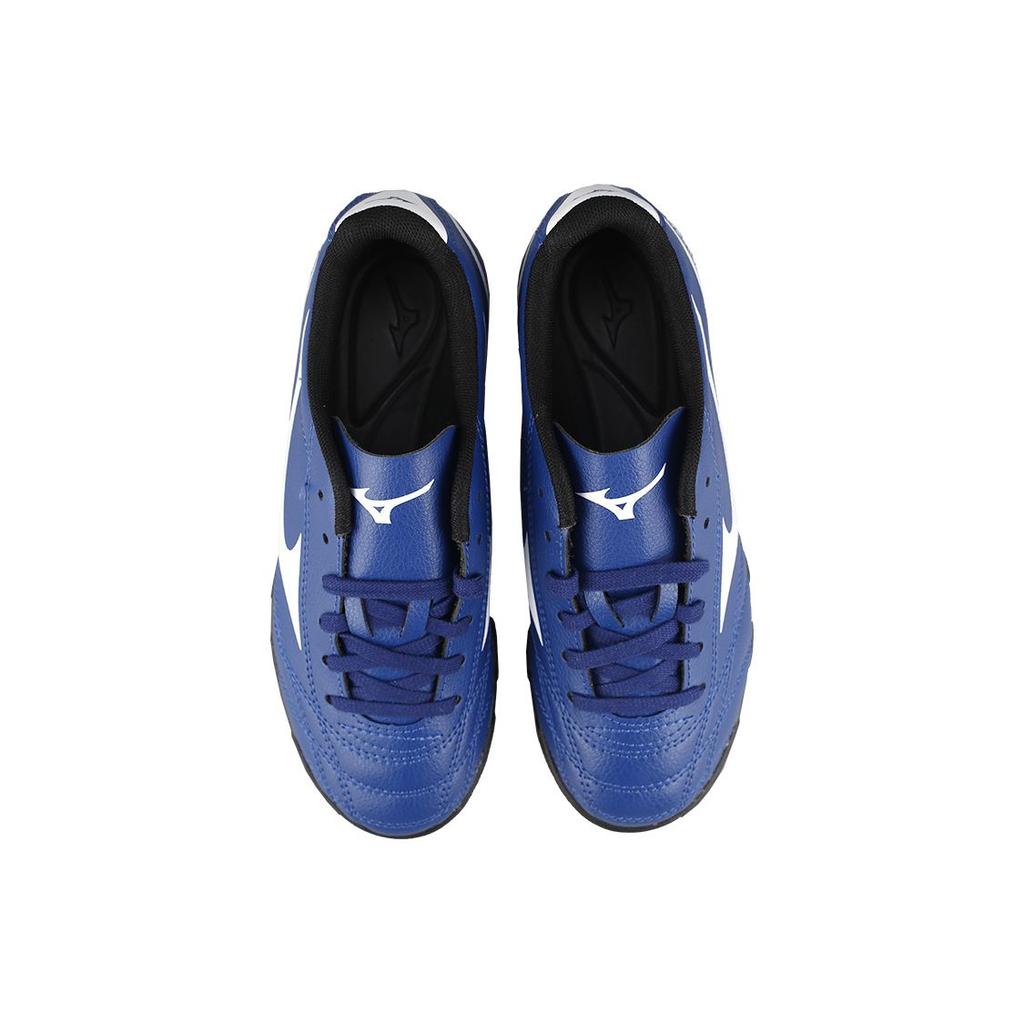 Mizuno Potrero Wide Jr. Round Toe Lace-Up Non-Slip Durable Low-Top Kids Soccer Shoes Kids Soccer Shoes Blue White P1GE189227