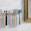 Self-adhesive 5 Slots Toothbrush Holder Wall Mounted Electric Toothbrush Holder  Home Storage