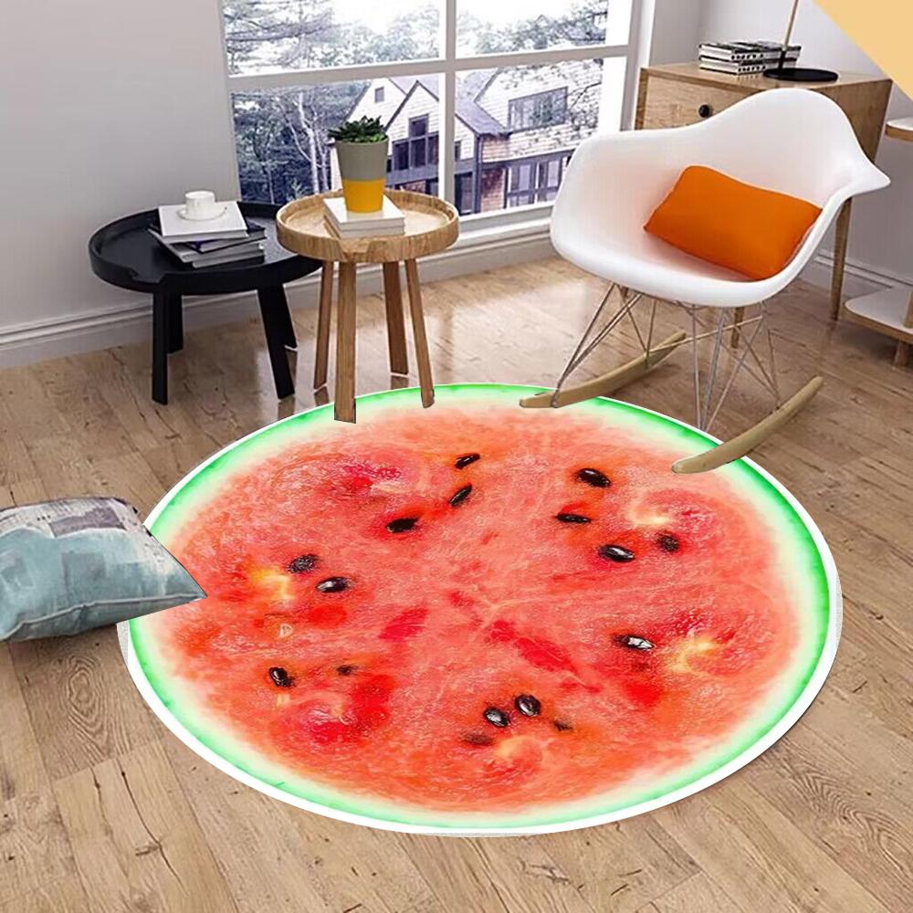 Pizza Fruit Egg Pattern Carpet Circular Anti Slip Home Cushion Large Indoor and Outdoor Floor Mat Welcome Door Mat