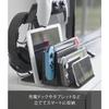 Yamazaki Smart Game Console & Controller Stand with Movable Dividers, Black, W15 x D21 x H40.8cm, Charges While Placed, Adjustable Height and Orientat
