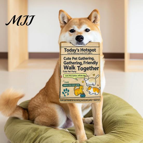 Soft Yet Strong Chew Toys for Pets Crinkle Newspaper Dog Toy, Oxford Fabric Washable Toy with Durable Puppy Daily Training Paper, Portable