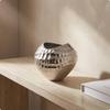 Crinkled Paper Shape Vase Hammered Texture Decorative Open OpenTop Decor for Flower Display