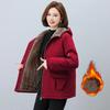 Damen Herbst Winter Kapuzen-Reißverschlussjacken Dick Warm Lässig Oberbekleidung Parker Kleidung