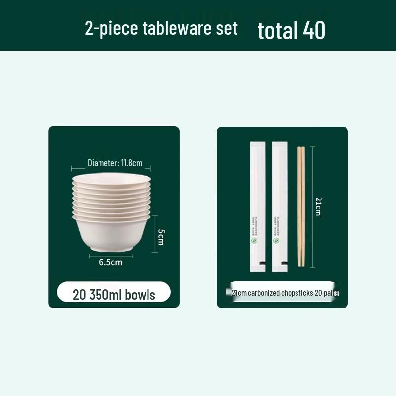 Disposable Pulp Bowl & Chopsticks Set