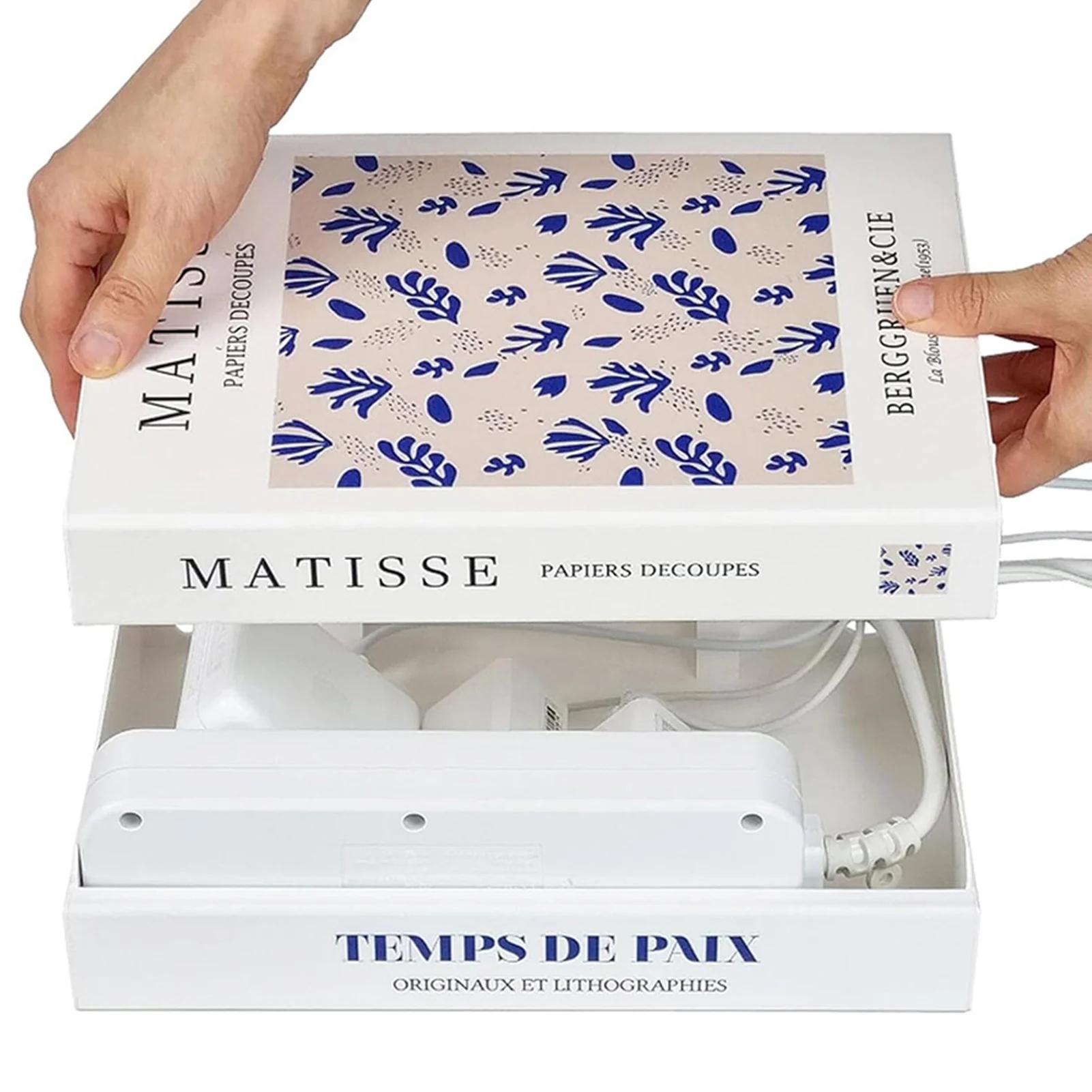 

Органайзер для шнура в форме книги, скрывающий коробку для удлинителя, многоцелевой удлинитель для дома/офиса