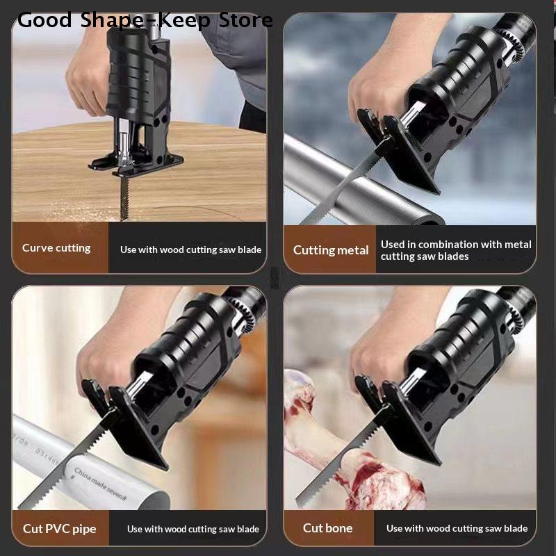 Woodworking Electric Drill Adapter Set Power Tool for Cutting PVC and Steel Pipes