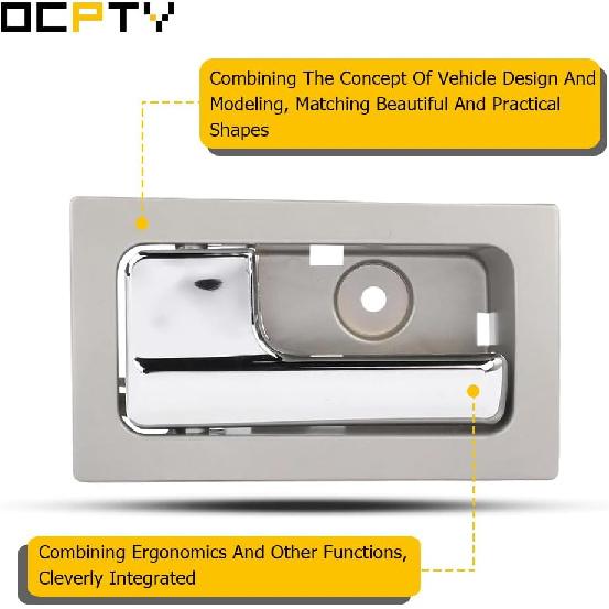OCPTY Passenger Right Driver Left Interior Door Handle Replacement fit 2009-2014 for Ford F-150 Chrome 222163604233 9L3Z-1522601-CB 9L3Z1522601CB
