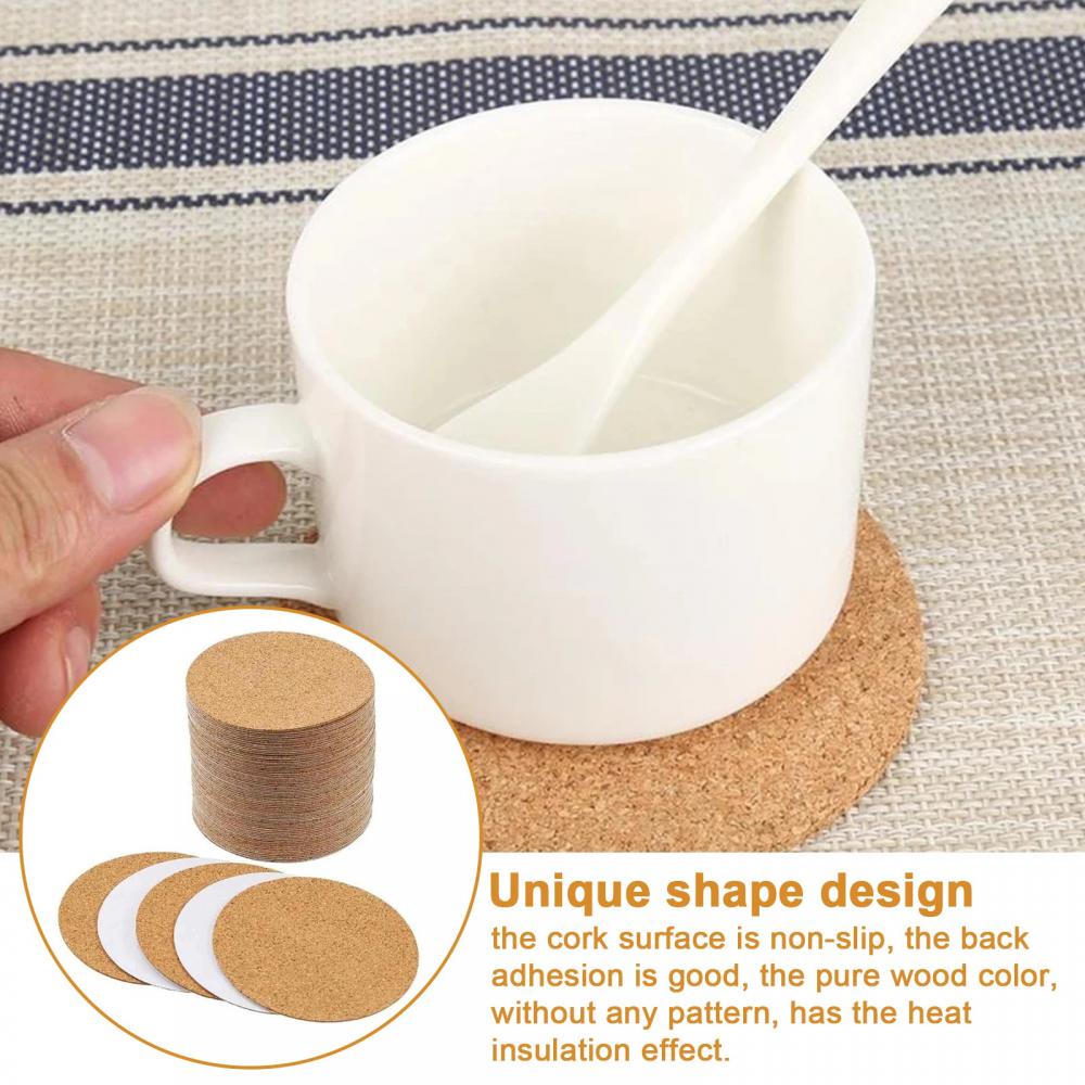 1/5/10pcs Cork Coaster Natural Round Wooden Pad Tea Coffee Mug Drinks Holder For Kitchen Mat Tableware Round Drink Coaster