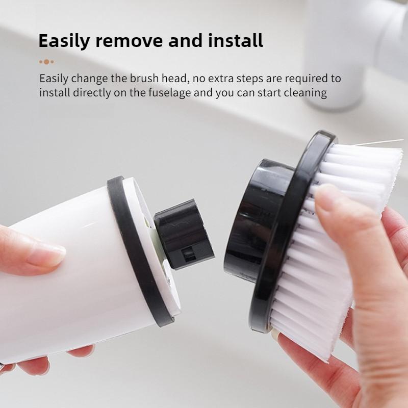 Household Multi Functional Electric Cleaning Brush LCD Display Foldable Powerful Cleaning Tool Kitchen Handheld Cleaning Gadget
