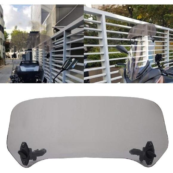 Akozon Deflector,Universal Motorcycle Windscreen Deflector Motorcycle Spoiler Windscreen Air Deflector (Smoked Small)