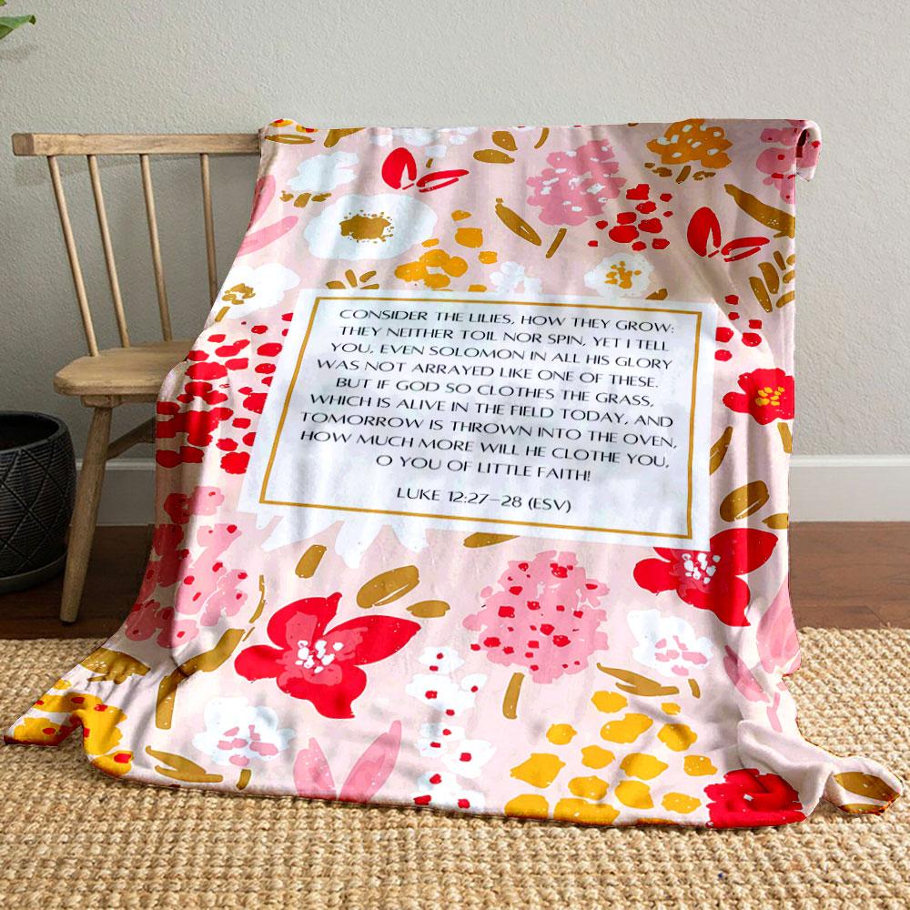 

Floral Print Scripture Blanket Printed Blanket for Living Room Bed Couch lunch break Soft Cozy Blanket for Friend s festival Gift 80cm x 120cm
