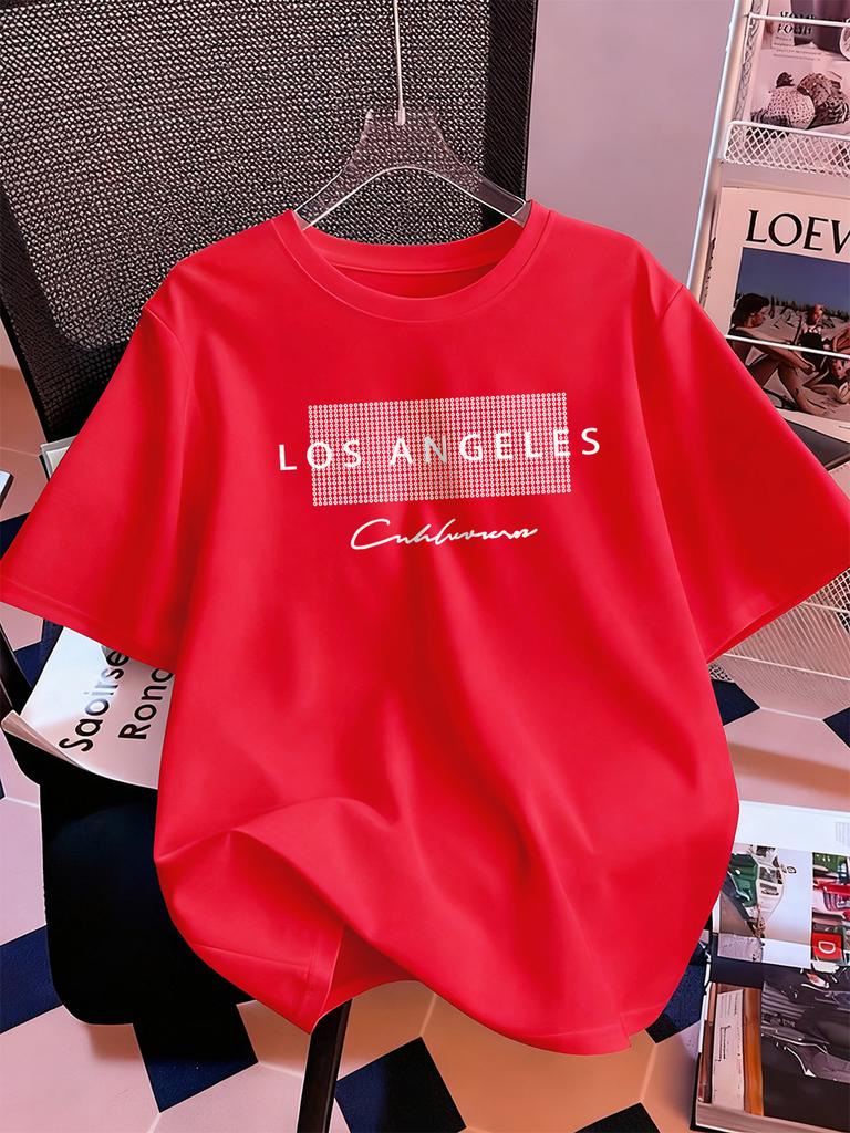 Los Angeles California Usa Prints Short Sleeve TShirts Womens Summer Cotton Tee Shirts Loose ONeck Soft Tops Street Clothes