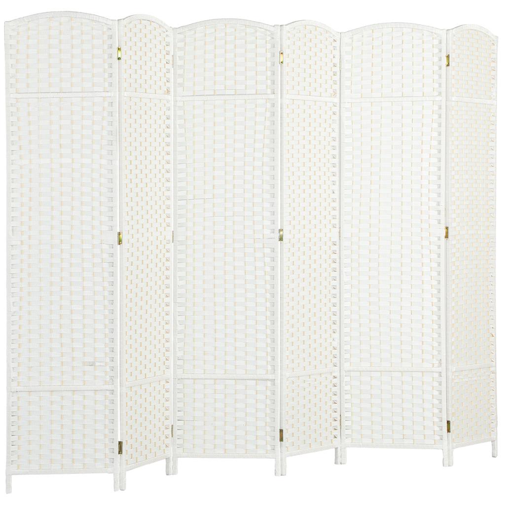 6-Panel Room Divider, Foldable Privacy Screen, Privacy Wall for Living Room, Bedroom, Home Office, White