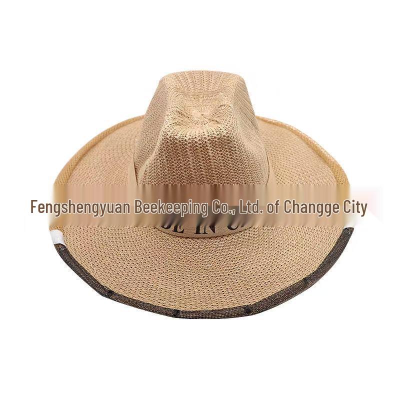 Breathable Denim Beekeeping Hat with Protective Net for Sun and Bee Defense