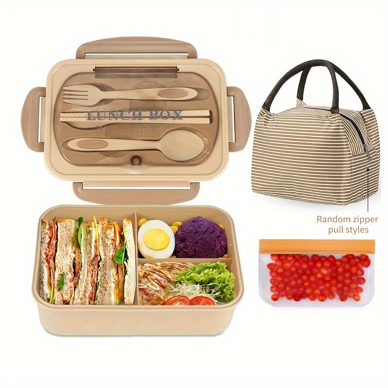 

Набор ланч-боксов бенто с сумкой для переноски: Отделения, пригодные для микроволновой печи, прямоугольный дизайн для взрослых, школьные и офисные принадлежности. хаки