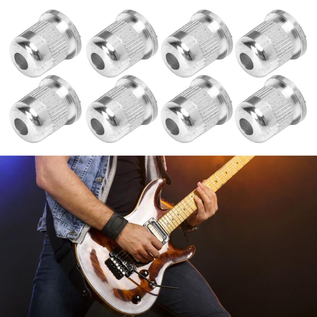 8PCS Guitar String Ferrule Alloy Compact Bass Through Body Buckle for Replacement