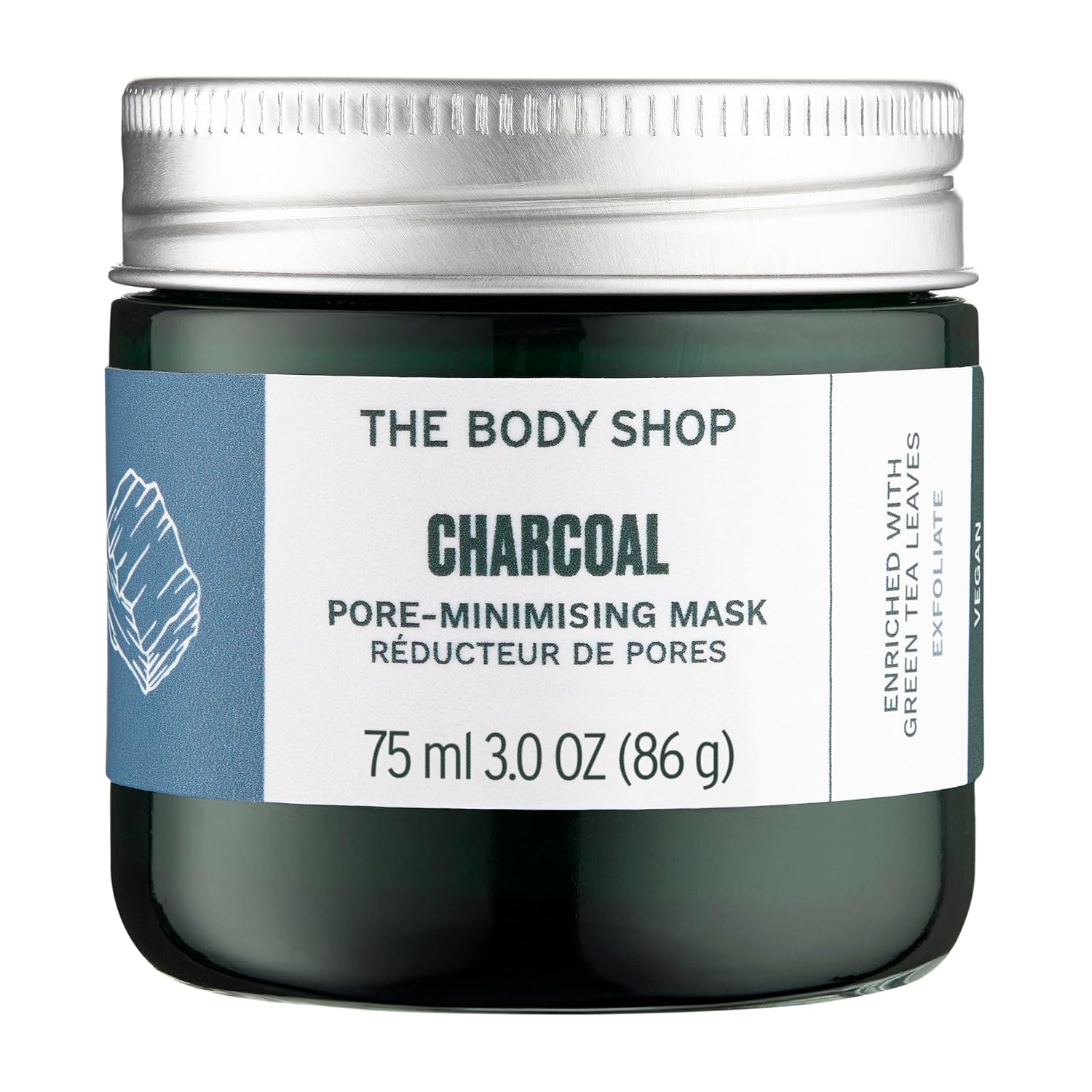 

The Body Shop Очищающая маска для сияния с гималайским углем 75 мл Маска для лица, сужающая поры, для глубокого очищения и сияния