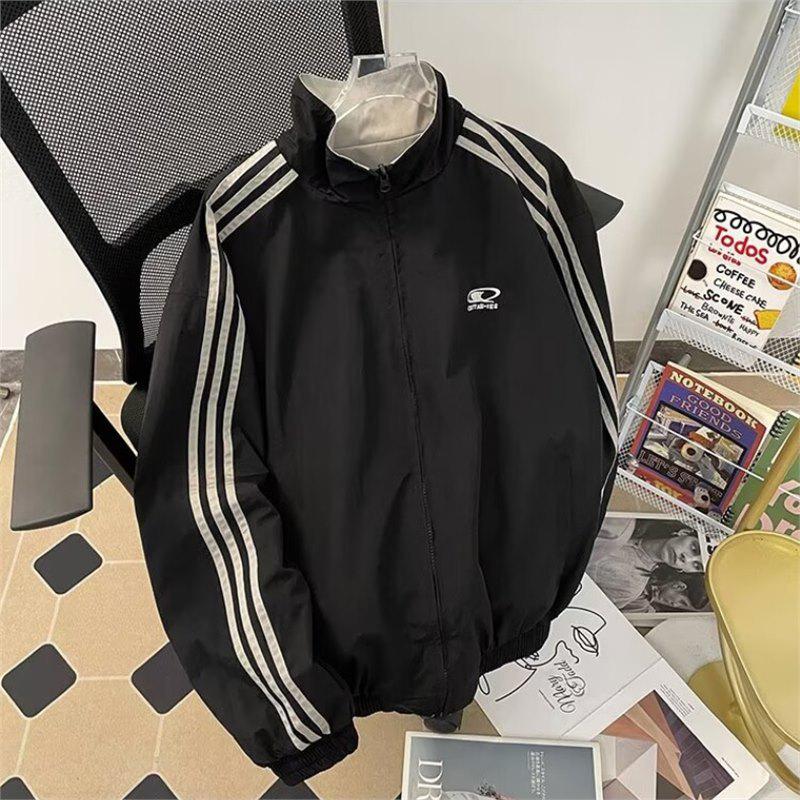 

Двусторонняя спортивная куртка OWOX для улицы - Унисекс, американский стиль, повседневная свободная весенняя верхняя одежда XXL чёрный