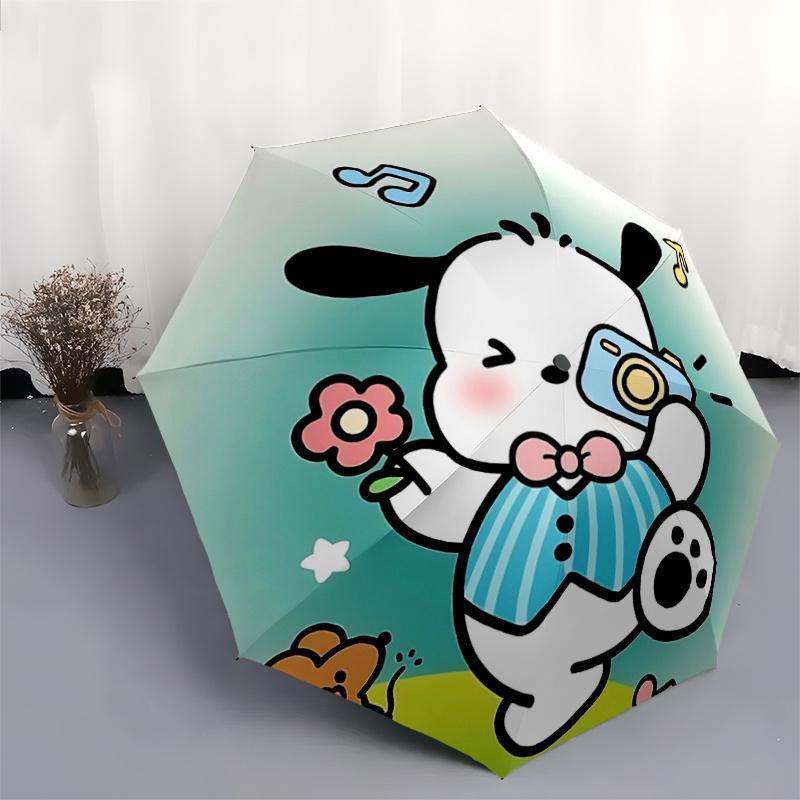 1pc Pochacco Photographed Automatic Opening and Closing Umbrella, Lightweight 3-Fold, With Cute Cartoon Characters, Suitable for Home, Outdoor and Dai