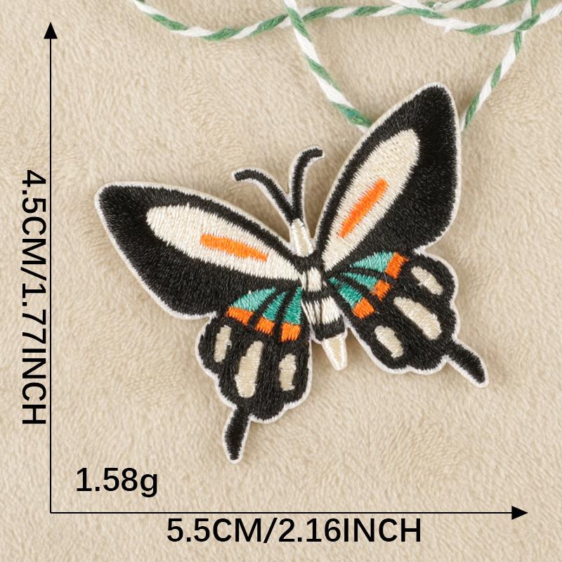 Embroidery label self-adhesive patch cartoon butterfly hand account DIY shoes and hats accessories, national style embroidery cloth sticker