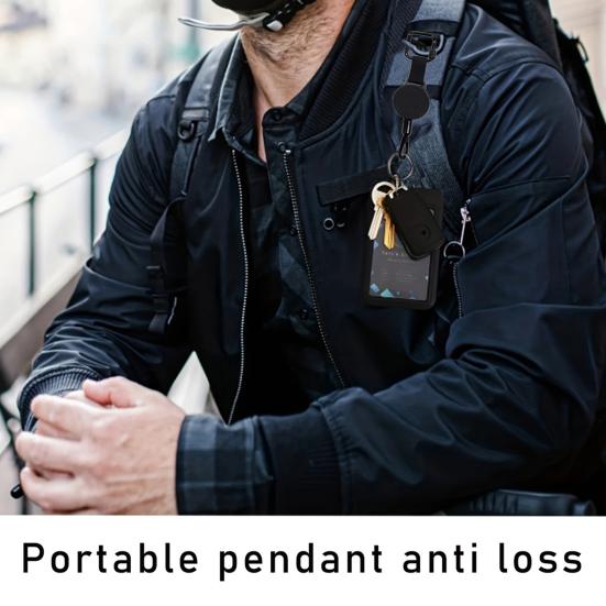 Mobile Phone Buckle Keychain with 60cm Cord ID Badge Holder Retractable Clip Anti-Theft Security Belt Clip Attachment for Travel Hiking