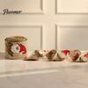 Wired Ribbon for Christmas Tree 1 Roll Burlap Gift Wrapping Decor, Vintage Patterned Holiday Decoration Imitation Linen Fabric DIY Crafts And Wreaths,