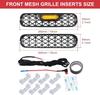 Inserções de Grelha Frontal de Carro com Luz Âmbar Moldura de Inserção de Grelha de Malha Frontal Capa do Estepe para Acessórios Ford Bronco 2025+