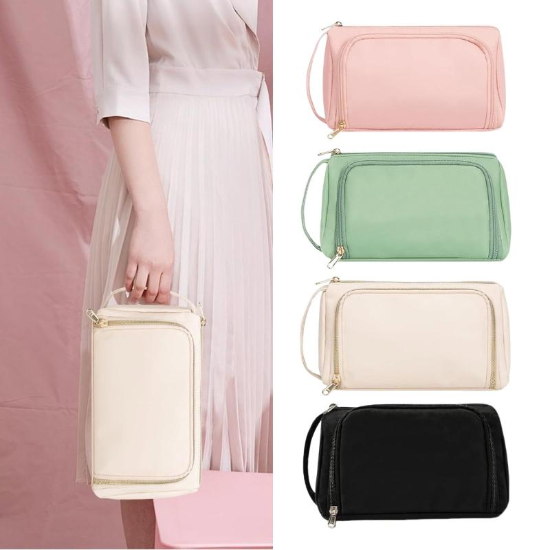 Large Capacity Cosmetic Bag Toiletry Bag Travel Makeup Bag PU Leather Cosmetic Organizer Wash Bag for Women and Girls