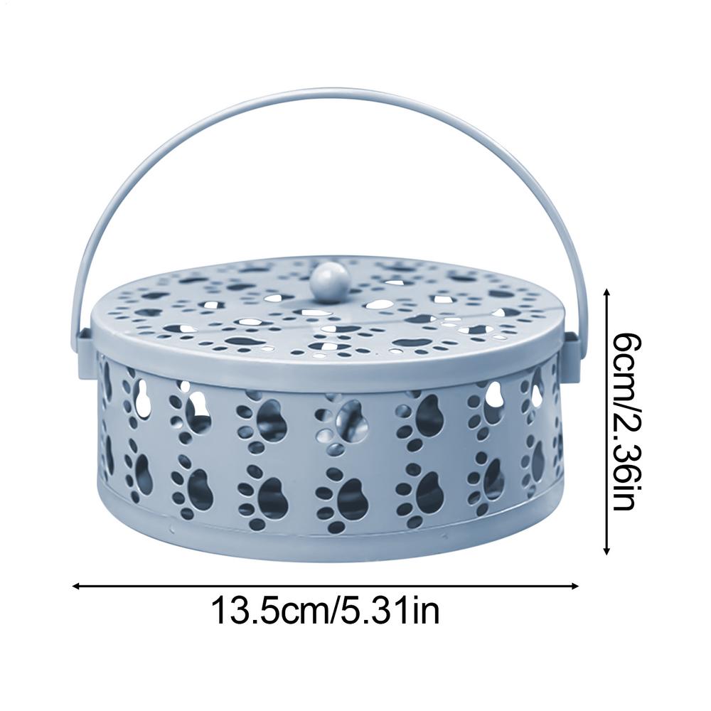 

Outdoor Incense Holder Portable Round Retro Incense Holder Heat-Resistant Stand With Cat Claw Cutout Tray For Yoga Meditation синий