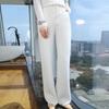 Lekasha Women's High-Waist Cashmere Velvet Wide-Leg Pants