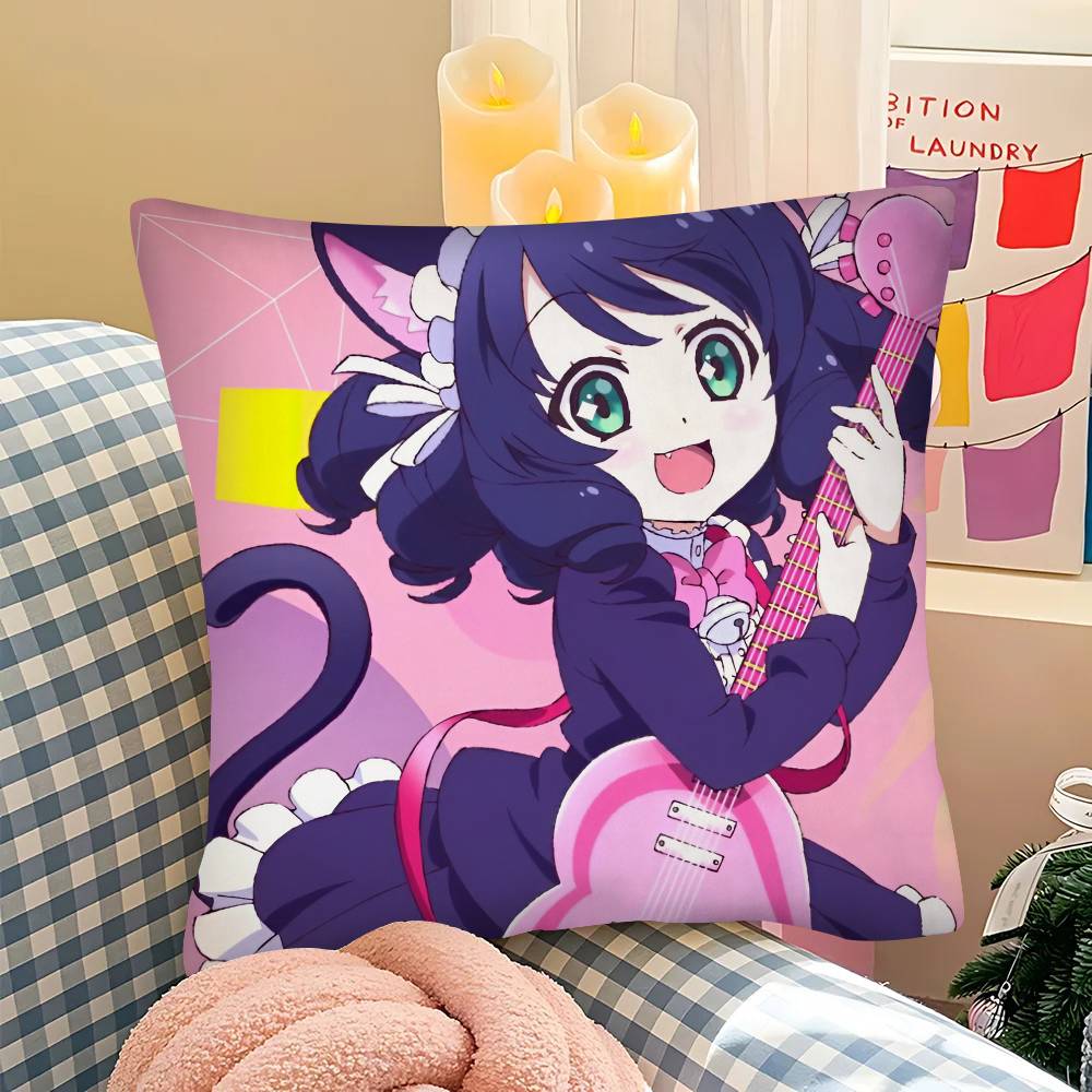 SHOW BY ROCK Anime Kissenbezug Modischer Quadratischer Kissenbezug Schlafzimmer Sofa Raum Ins Dekoration Freizeit Kissenbezug