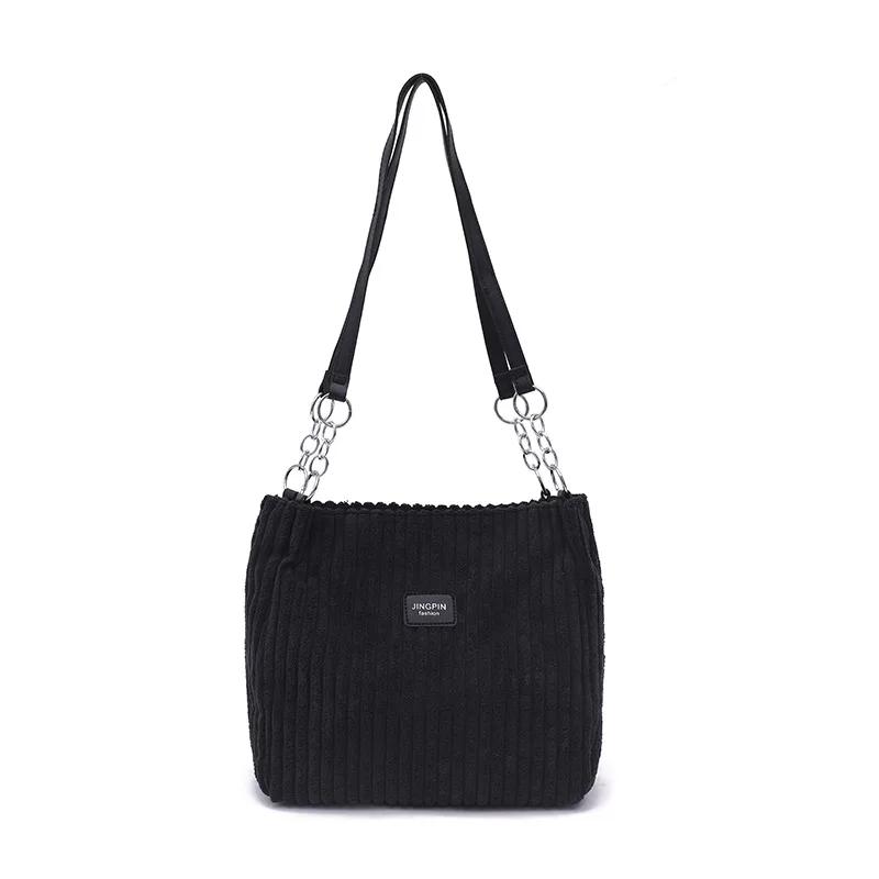 Samt-Schultertasche mit großem Fassungsvermögen für Damen Modische Tasche Monochromatisch Vielseitig Wechsler Luxus Brandneu