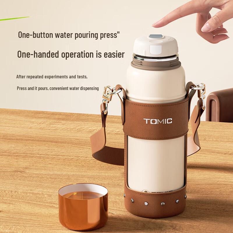 TOMIC 600ml Ceramic Lined Insulated Tea Bottle with Titanium Infuser