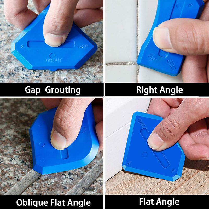 LMETJMA Silicone Caulking Tool Kit 3 in 1 Caulk Grout Removal Tool Sealant Finishing Scraper with Stainless Steelhead