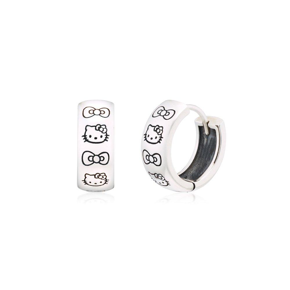 Sanrio Hello Kitty Jewelry Silver Oil Painting One-Touch Earrings Hlse380