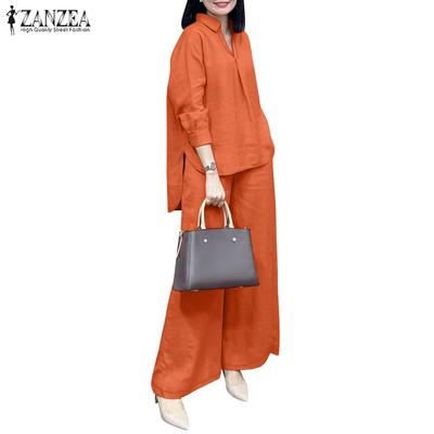 Women Long Sleeve Blouse and Pants Casual Two Piece Sets