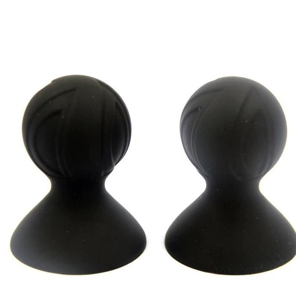 Silicone Suckers Black Breast Nipple Suction Pumps  Fetish Nipple & Clitoral Toys