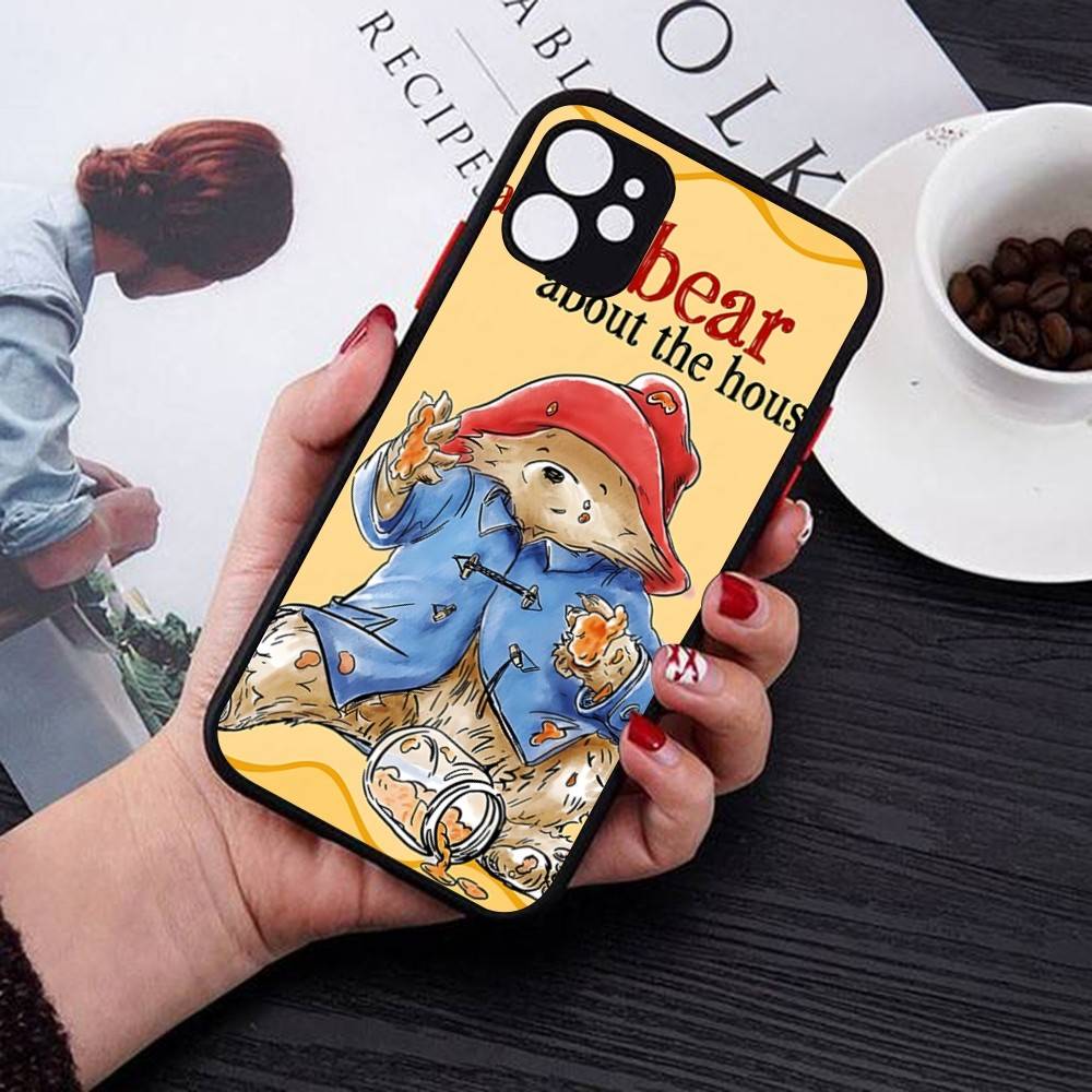Cute P-Paddingtons Bear Matte Translucent Phone Case For Iphone 16 ProMax 15 14 13 12 11 X XS PRO Plus