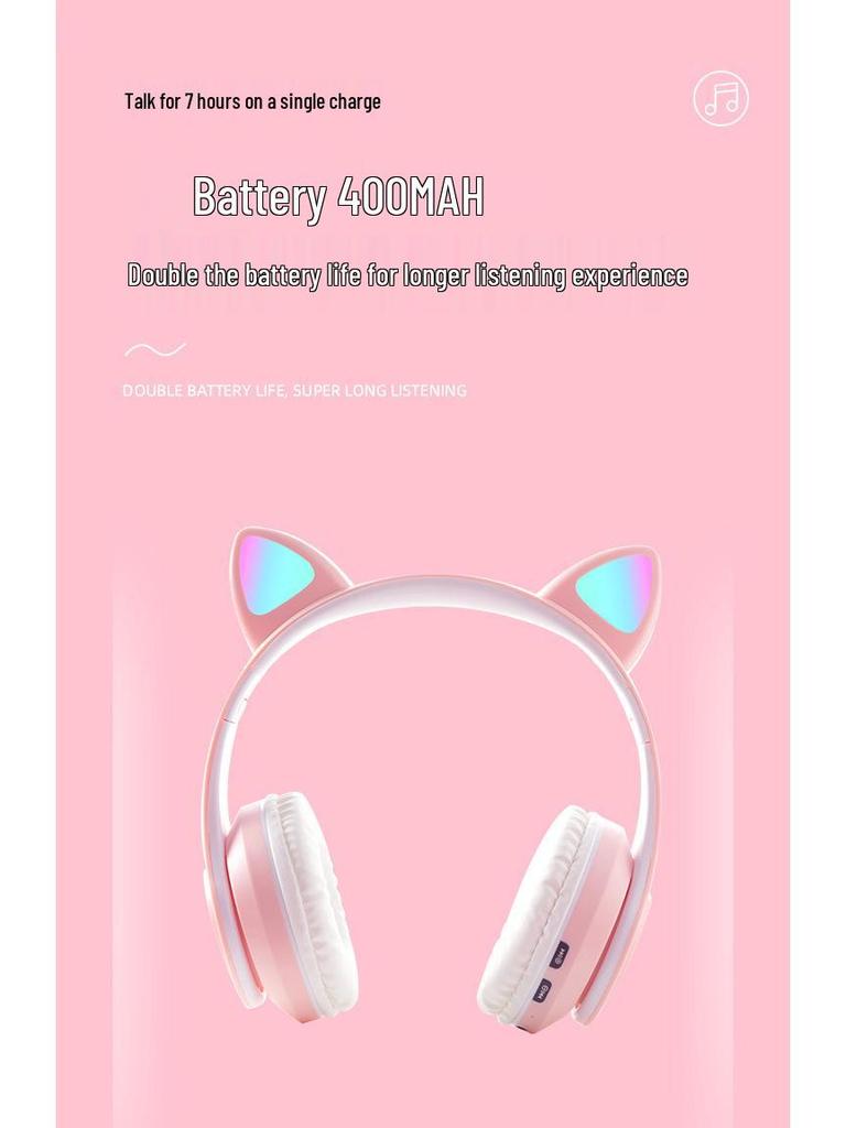 Cat Ear Luminous Wireless Bluetooth Headset B39A