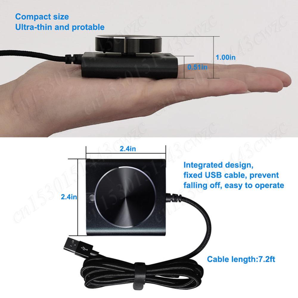 USB Volume Control Knob Audio Controller with Play/Pause/Back/Forward Volume Control Adjuster with USB Cable for Windows/ Os