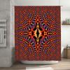 Luxury Fractal Printed Bath Shower Curtain SetWaterproof Fabric with Vivid Patterns Perfect for Modern Bathroom Decor (Red) [Hom