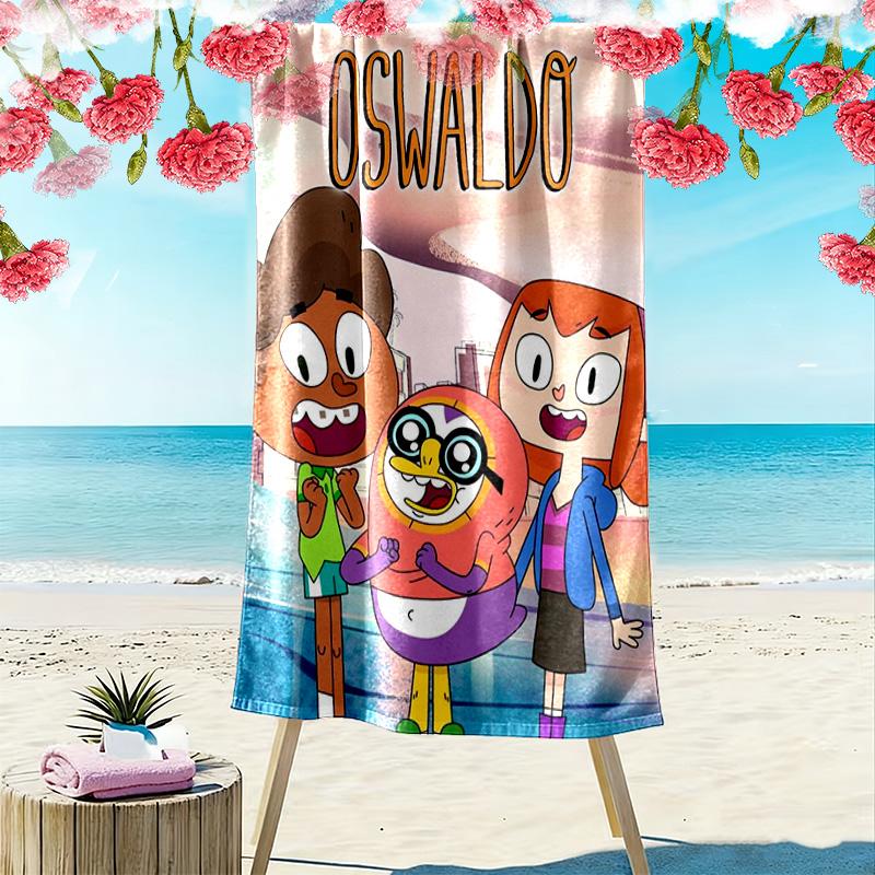Oswaldo 2D Flat Print Beach Towel, Large Soft Quick Dry Towel for Beach Camping SwimmingSSTJ0917202