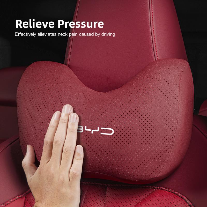 Nouveau logo BYD Appui-tête et Support lombaire Confort pour Voiture Pour Tang U8 F3 E6 Atto3 Yuan Plus Song Max F0 G3 I3 Ea1 Dmi S7 E3 L3
