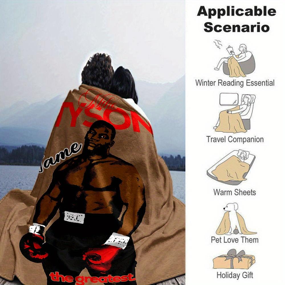Mike Tyson Boxing Legend Four Seasons Blanket Customized With Your Name Lightweight And Warm Perfect Gift For Home Office Camping Sofa Travel Beach