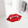 Imitation Cashmere Carpet Interesting Red Lips And Teeth Shape Floor Mat Home Dirt-resistant