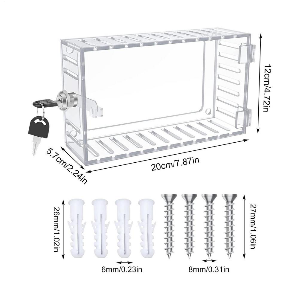 20x12x5.7cm Thermostat Lock Box W/Key, Clear Large Outlet Cover For House Wall, Safety Lock For Attic, Home Protection Accessory