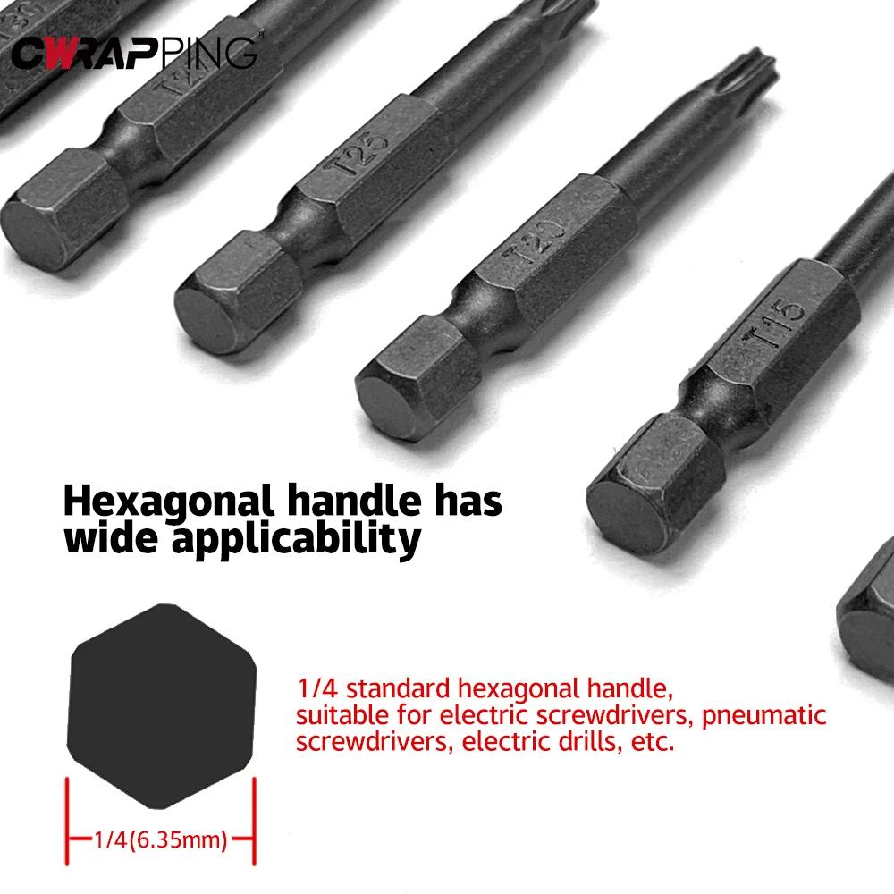 Car Tool Torx Security Head Screwdriver Drill Set Magnetic Extension Adapter Star Hex Spline Bit for Car Electric Drill 11/12pcs