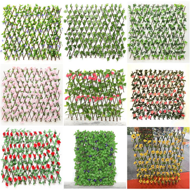 Expandable Pastoral Ivy Leaf Fence: Outdoor Green Hedge for Garden or Courtyard Decoration